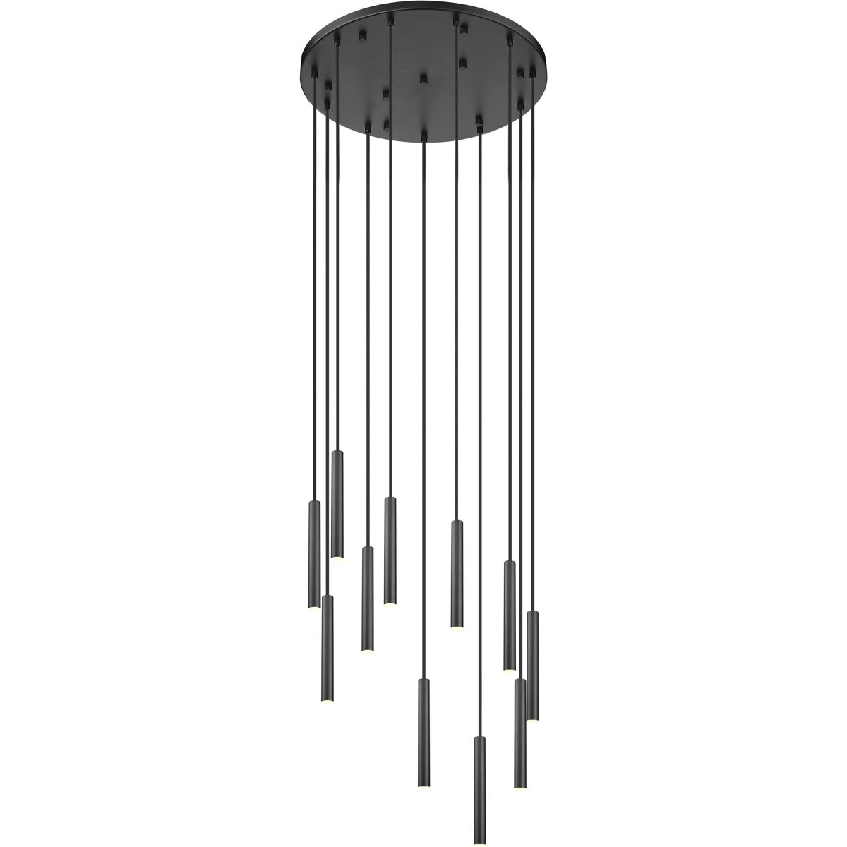 Z-Lite 919MP12-11R-MB-LED Forest LED 24 inch Matte Black Chandelier Ceiling Light