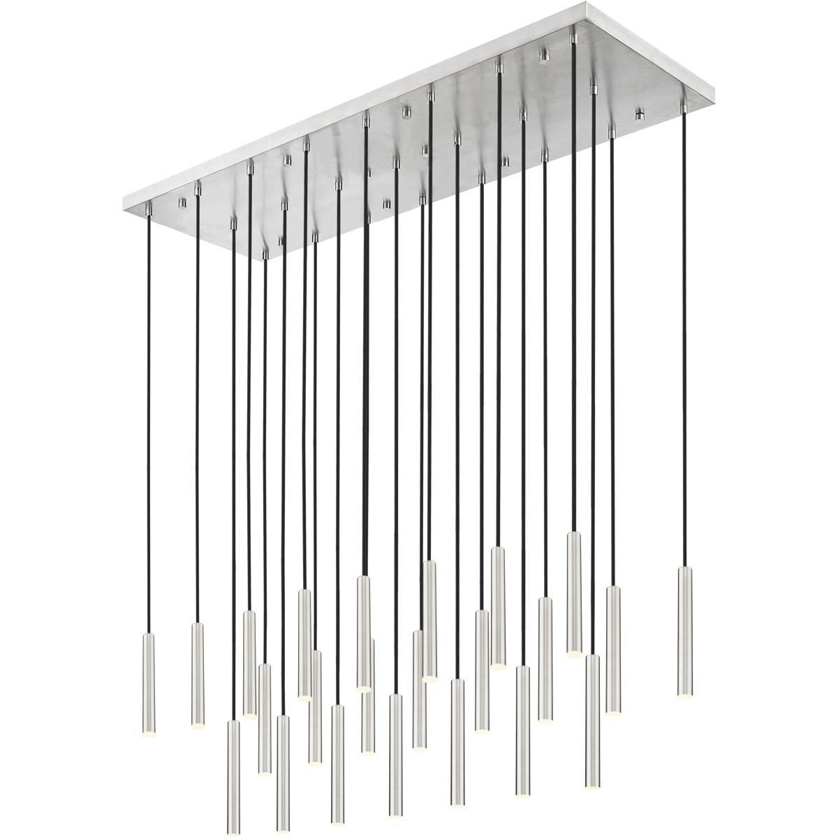 Z-Lite 919MP12-23L-BN-LED Forest Linear Chandelier Ceiling Light in Brushed Nickel
