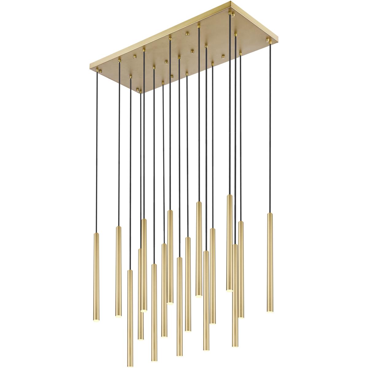 Z-Lite 919MP24-17L-MGLD-LED Forest Linear Chandelier Ceiling Light in Modern Gold