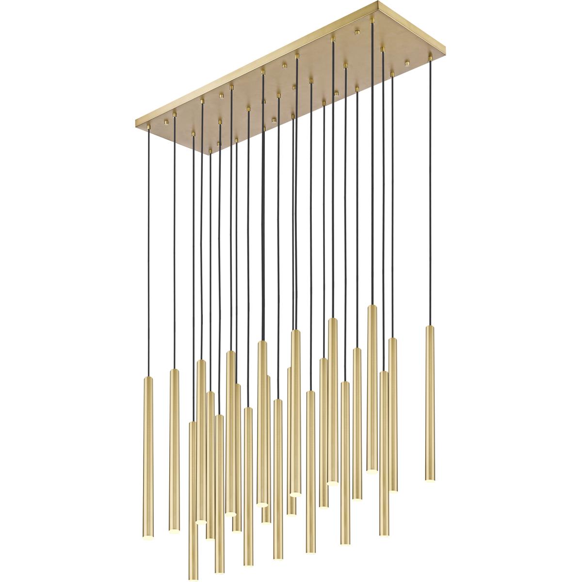 Z-Lite 919MP24-23L-MGLD-LED Forest Linear Chandelier Ceiling Light in Modern Gold