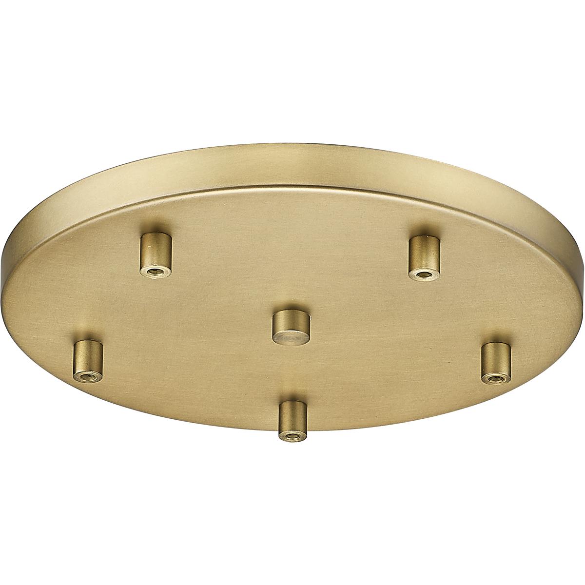 Multi Point Canopy Ceiling Plate, 5-Light, 12 In.W x 1.5 In.H, Modern Gold
