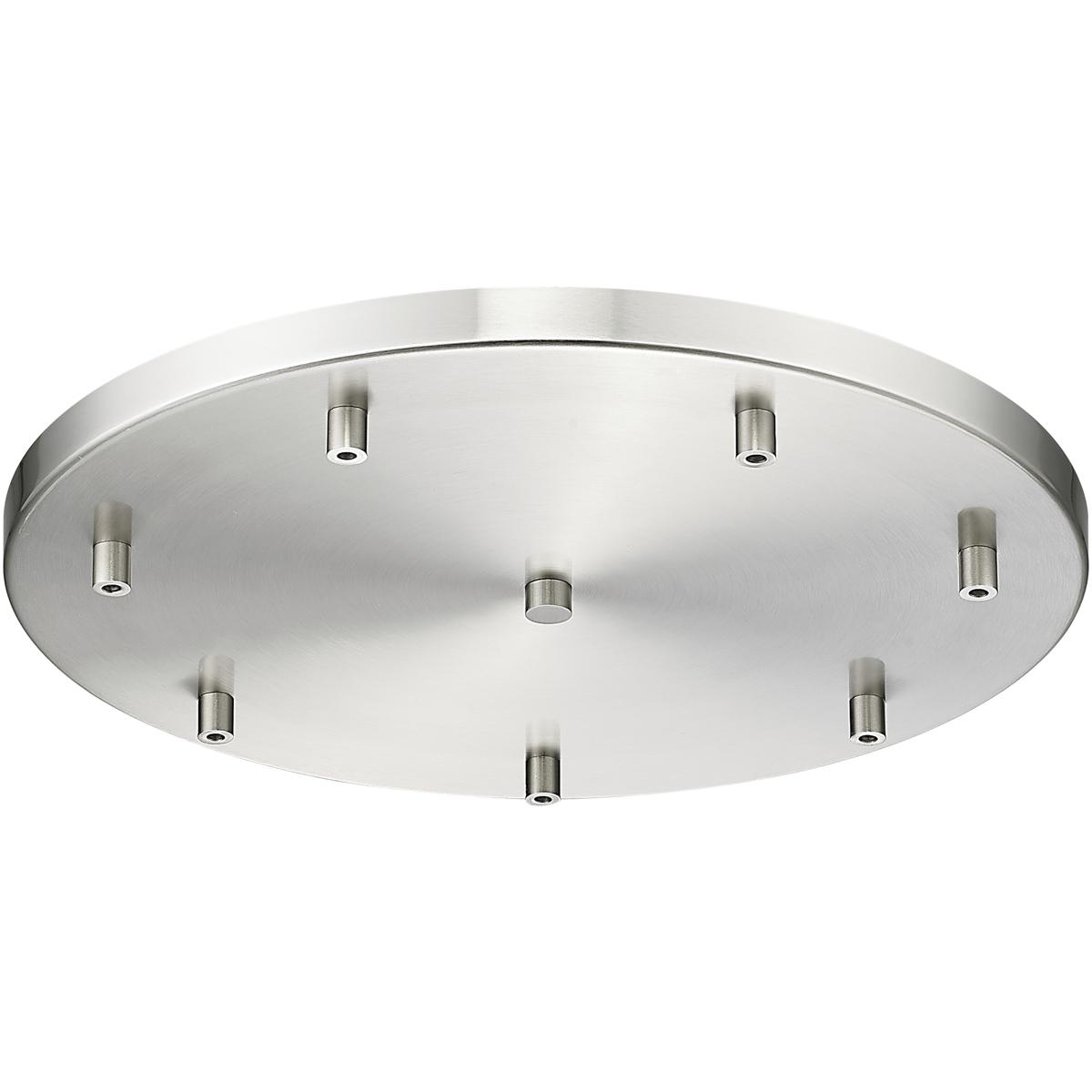 Multi Point Canopy Ceiling Plate, 7-Light, 18 In.W x 1.5 In.H, Brushed Nickel