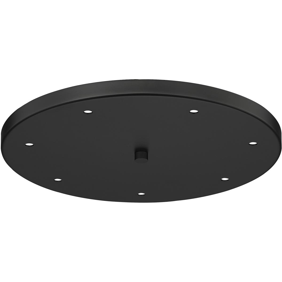 Multi Point Canopy Ceiling Plate, 7-Light, 18 In.W x 1.5 In.H, Matte Black