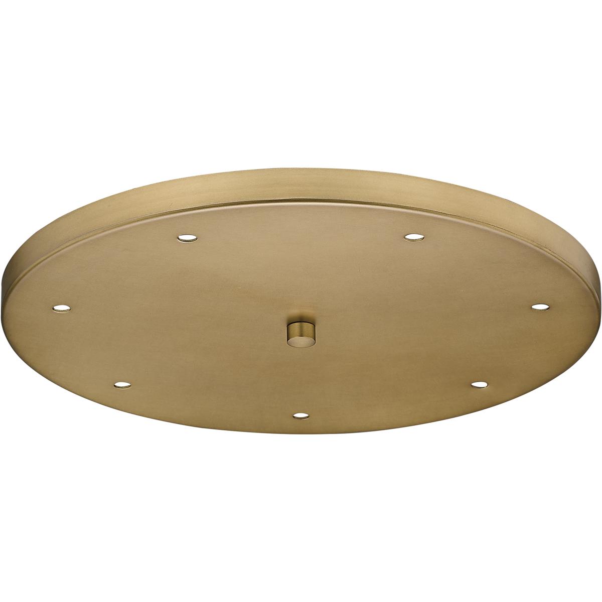 Multi Point Canopy Ceiling Plate, 7-Light, 18 In.W x 1.5 In.H, Rubbed Brass