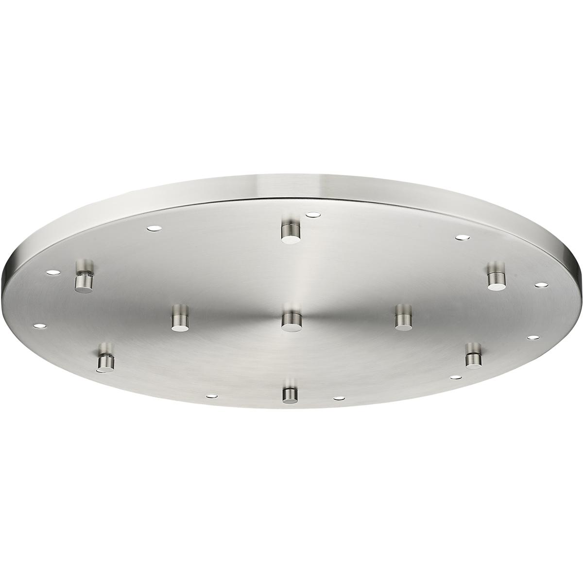 Multi Point Canopy Ceiling Plate, 11-Light, 24 In.W x 1.5 In.H, Brushed Nickel