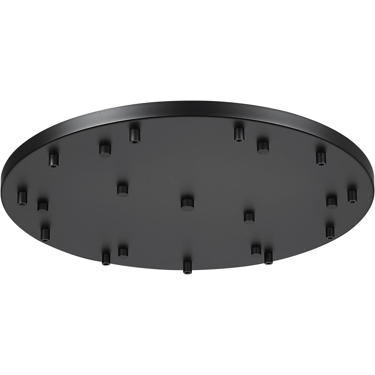 Multi Point Canopy Ceiling Plate, 11-Light, 24 In.W x 1.5 In.H, Matte Black