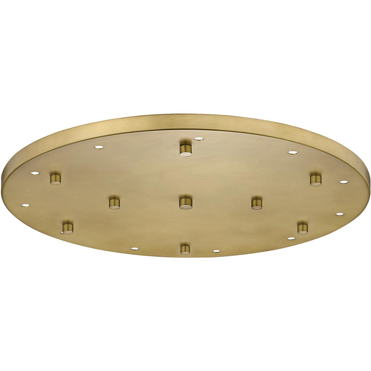 Multi Point Canopy Ceiling Plate, 11-Light, 24 In.W x 1.5 In.H, Modern Gold