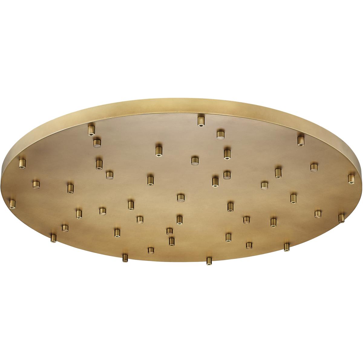 Multi Point Canopy Ceiling Plate, 27-Light, 36 In.W x 2 In.H, Rubbed Brass