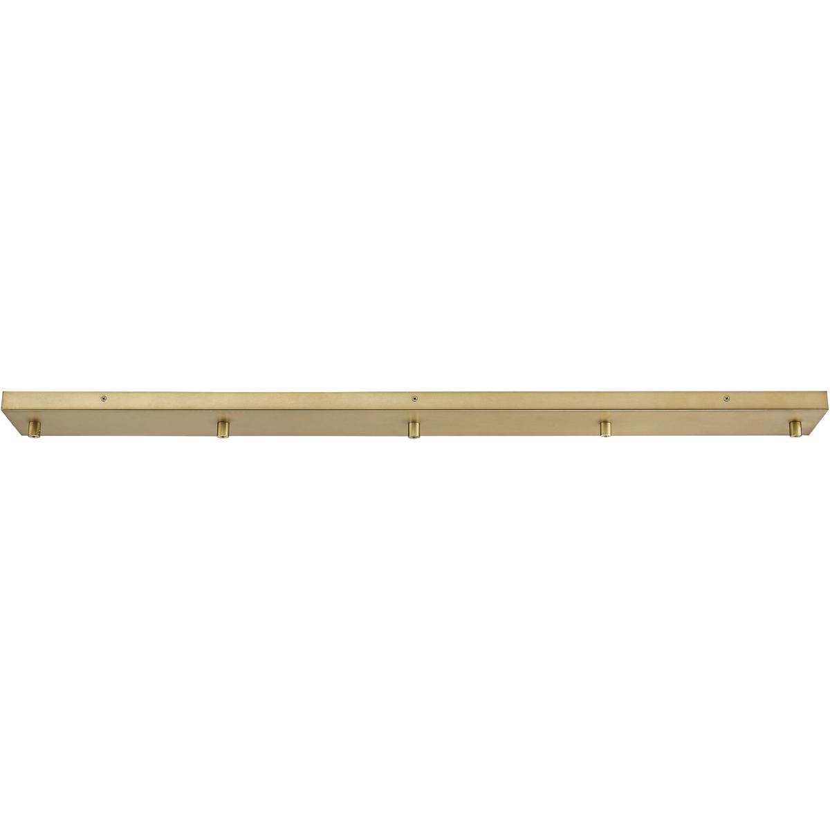Multi Point Canopy Ceiling Plate, 5-Light, 4.75 In.W x 42 In.L x 1 In.H, Modern Gold