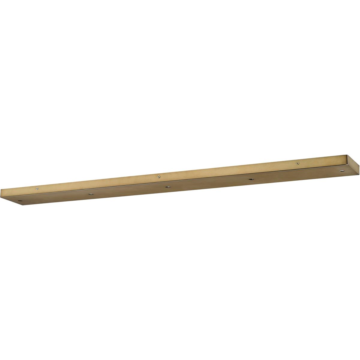 Multi Point Canopy Ceiling Plate, 5-Light, 4.75 In.W x 42 In.L x 1 In.H, Rubbed Brass