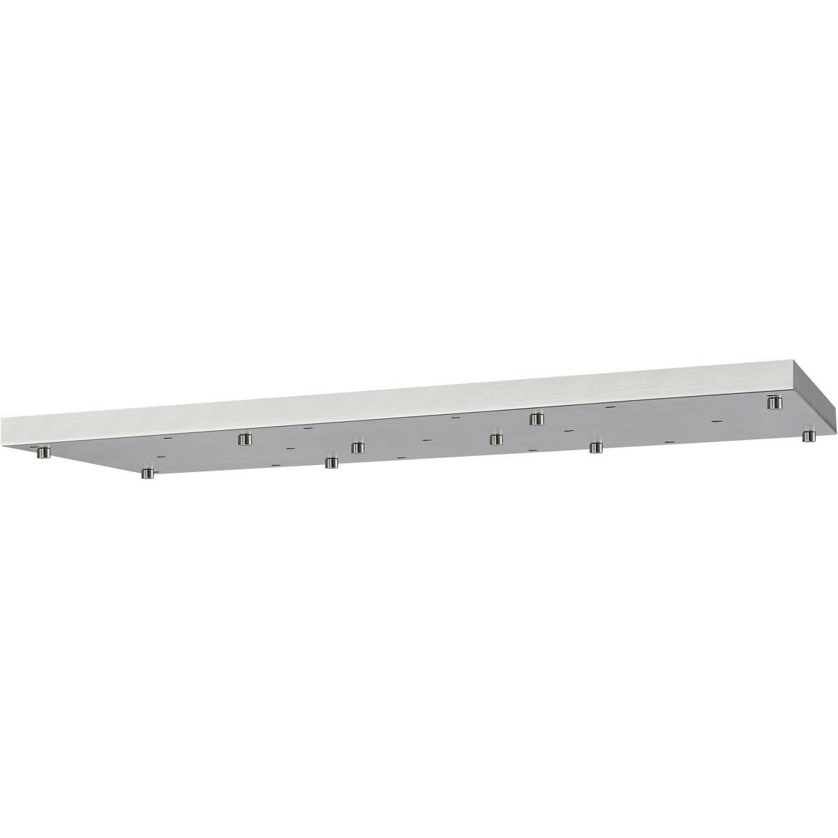 Multi Point Canopy Ceiling Plate, 17-Light, 18 In.W x 42 In.L x 2 In.H, Brushed Nickel