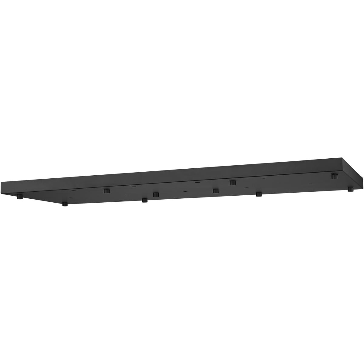Multi Point Canopy Ceiling Plate, 17-Light, 18 In.W x 42 In.L x 2 In.H, Matte Black