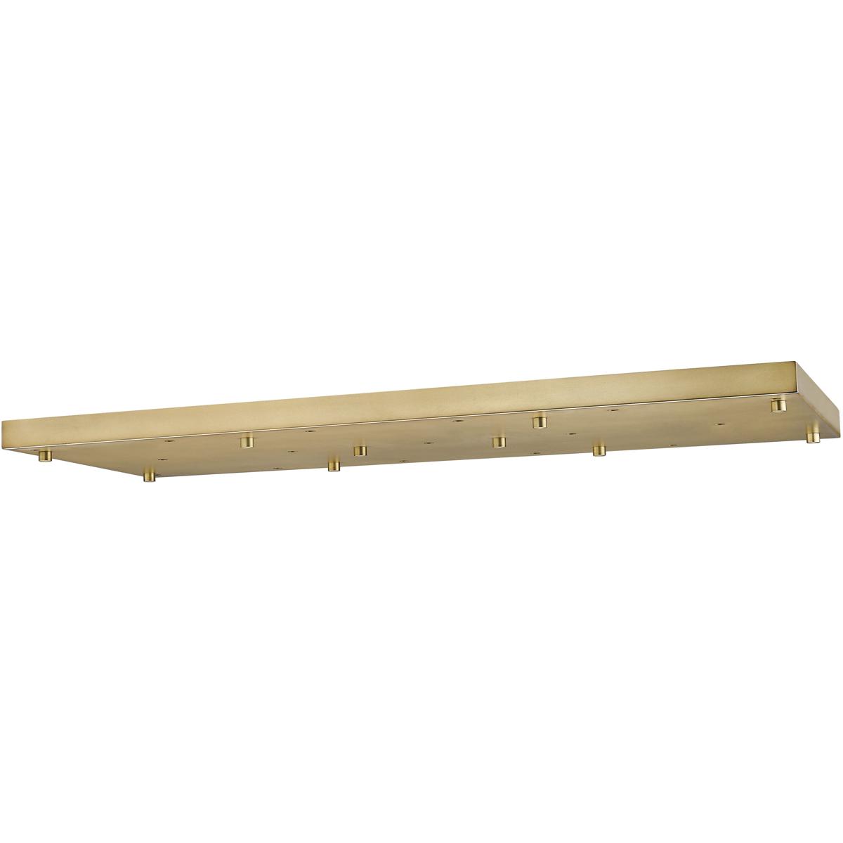 Multi Point Canopy Ceiling Plate, 17-Light, 18 In.W x 42 In.L x 2 In.H, Modern Gold