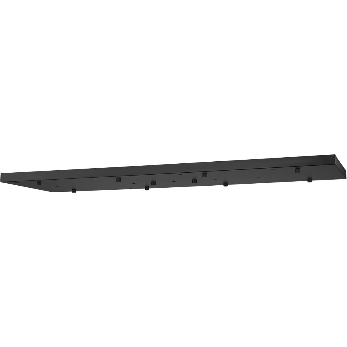 Multi Point Canopy Ceiling Plate, 23-Light, 18 In.W x 54 In.L x 2 In.H, Matte Black